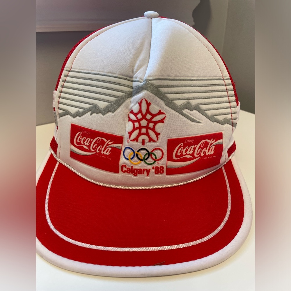 Vintage 1988 Coca-Cola Calgary Winter Olympics Trucker Hat